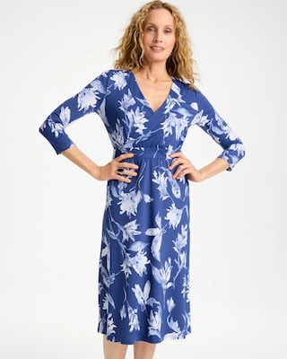 Ponte Cotton Surplice Maxi Dress