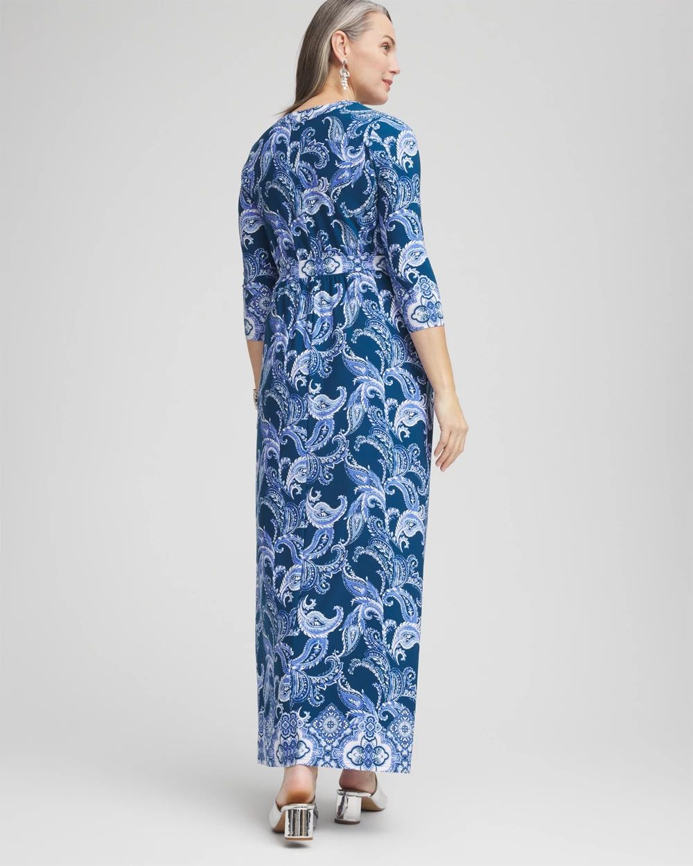 3/4 Sleeved Jersey Maxi Dress