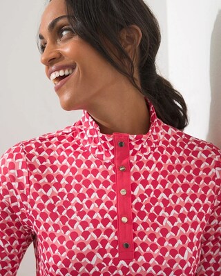 Zenergy UPF Woven Placket Dot Polo