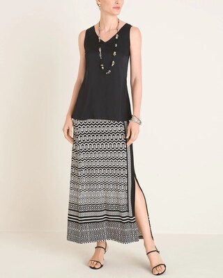 Black and White Printed Maxi Skirt