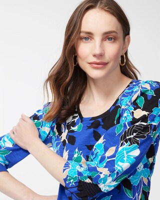 Floral Ruffle Cuff Tee