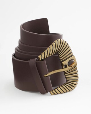 Leather Tiger's Eye Wide Belt click to view larger image.