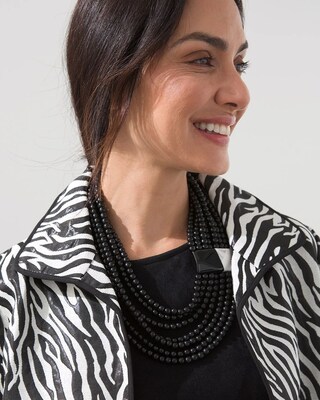 Black and White Multi-Strand Necklace