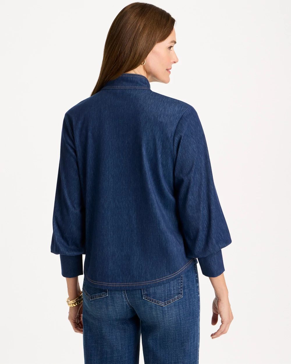 Denim Twill Snap Front Top click to view larger image.