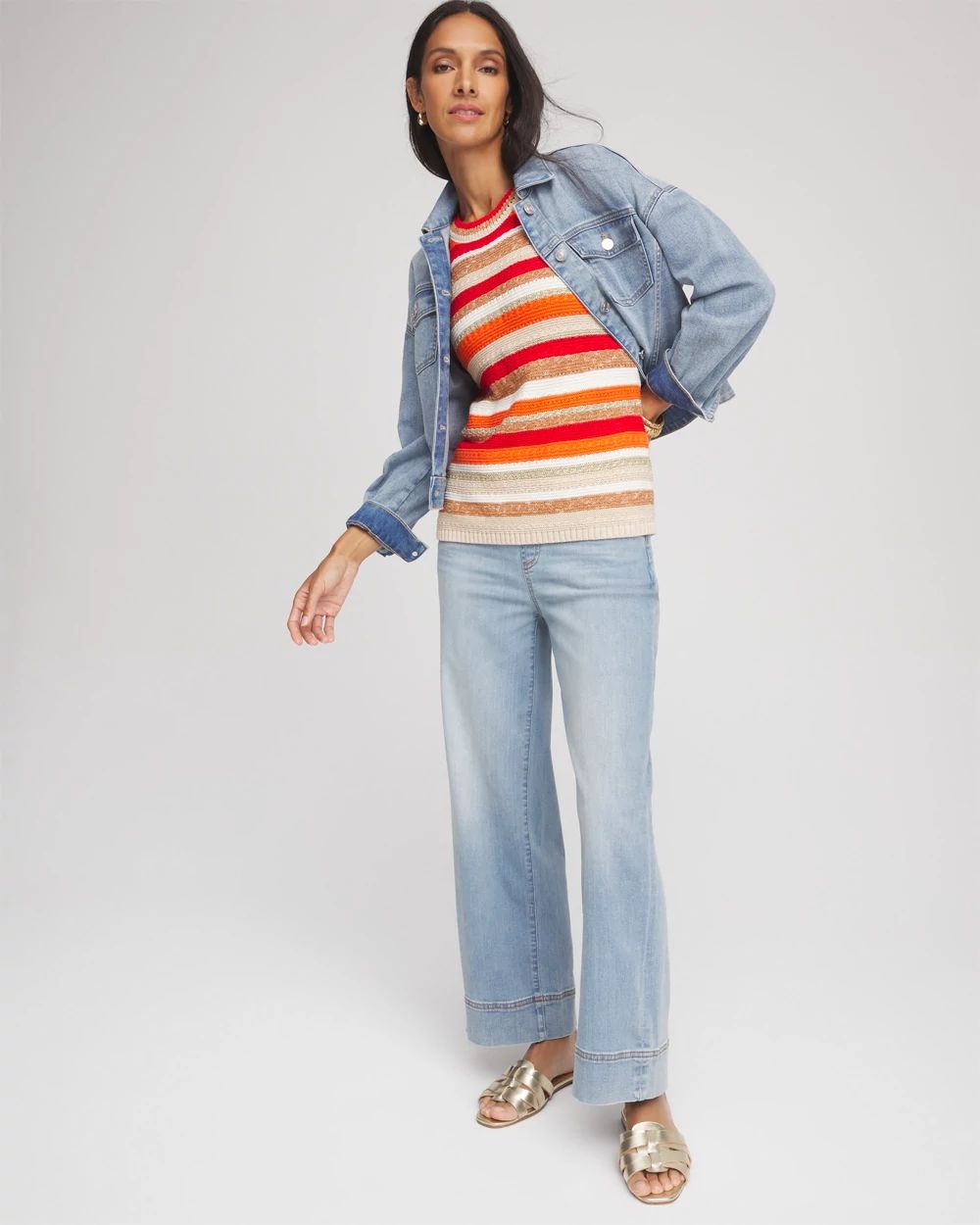 Striped Sweater Tank click to view larger image.