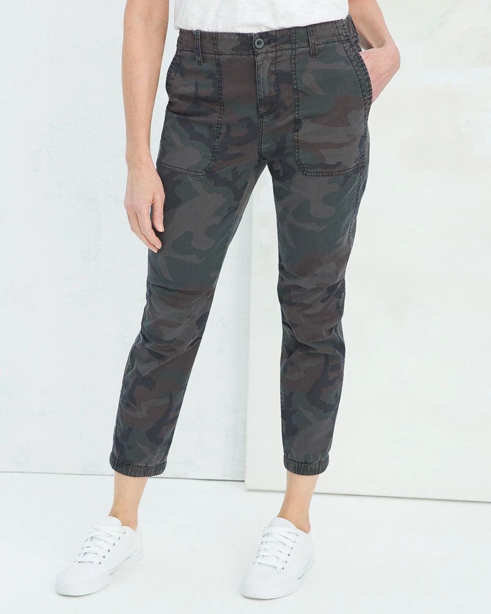 Camo-Print Ankle Joggers