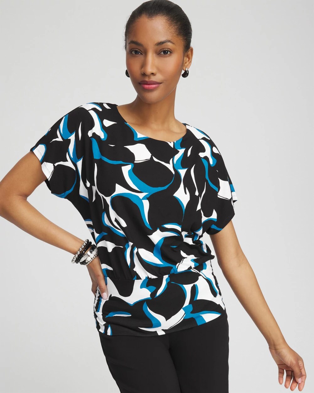 Touch of Cool™ Abstract Banded Hem Top, photo 1 of 5