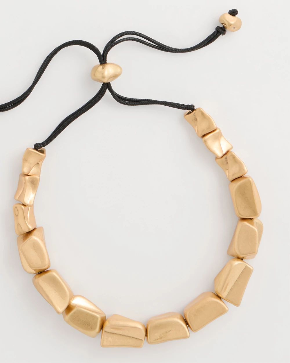 Adjustable Goldtone Nugget Necklace click to view larger image.