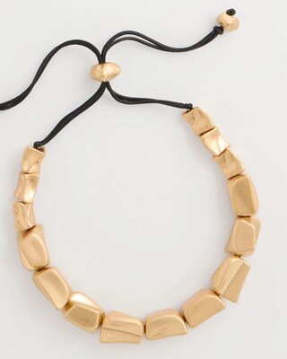Adjustable Goldtone Nugget Necklace click to view larger image.