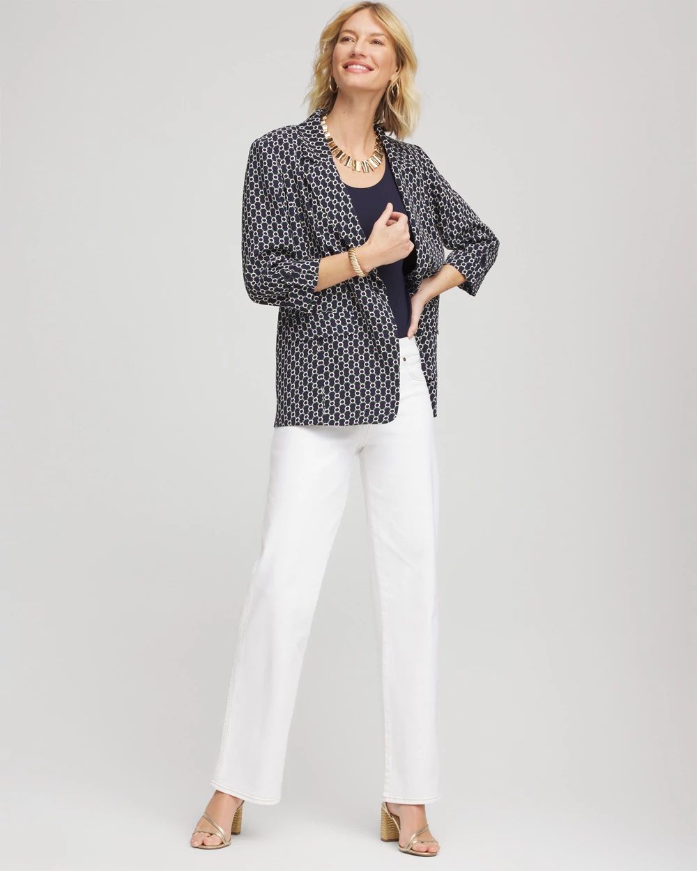 Printed Soft Crepe Blazer click to view larger image.