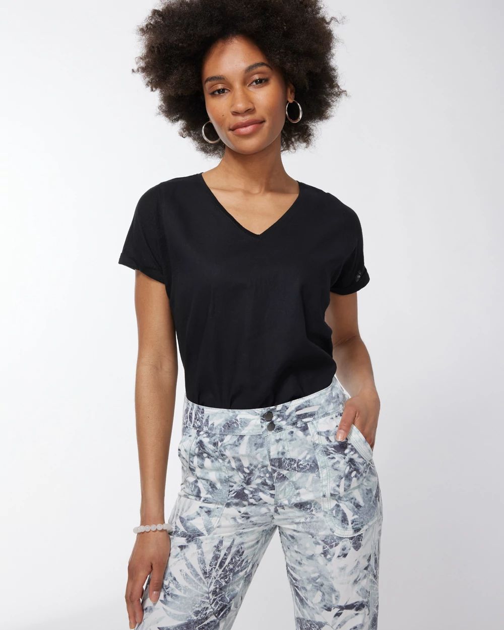 Linen Seamed Tee