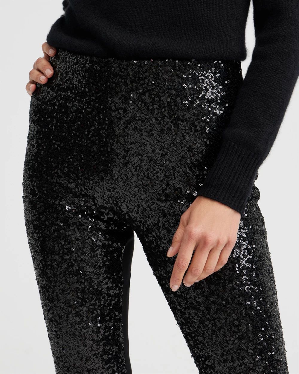 Juliet Sequin Front Ankle Pants