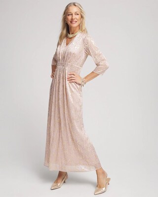 Metallic Pleated Maxi Dress click to view larger image.