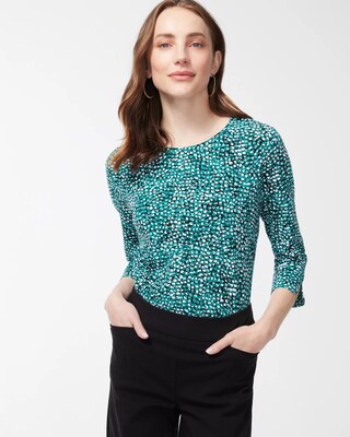 3/4 Sleeve Dot Print Perfect Tee