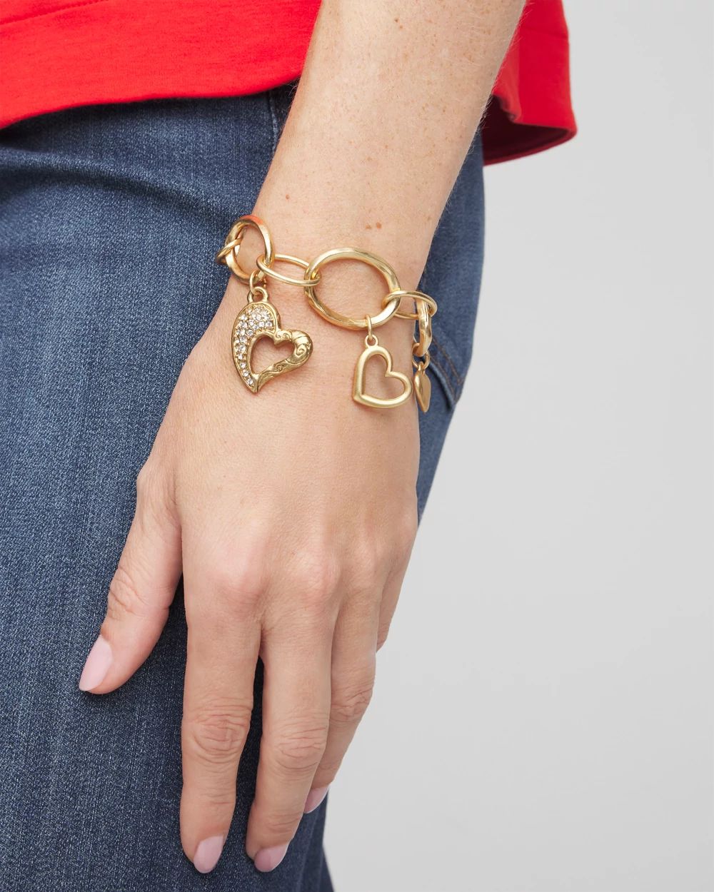 Heart Charm Bracelet click to view larger image.