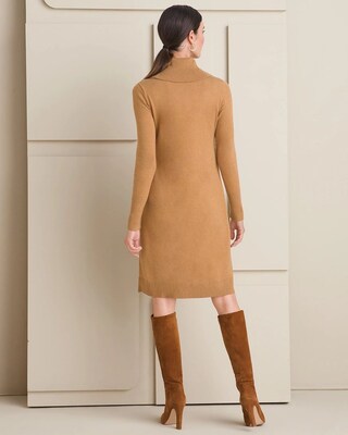 Fine-Gauge Cowl-Neck Sweater Dress