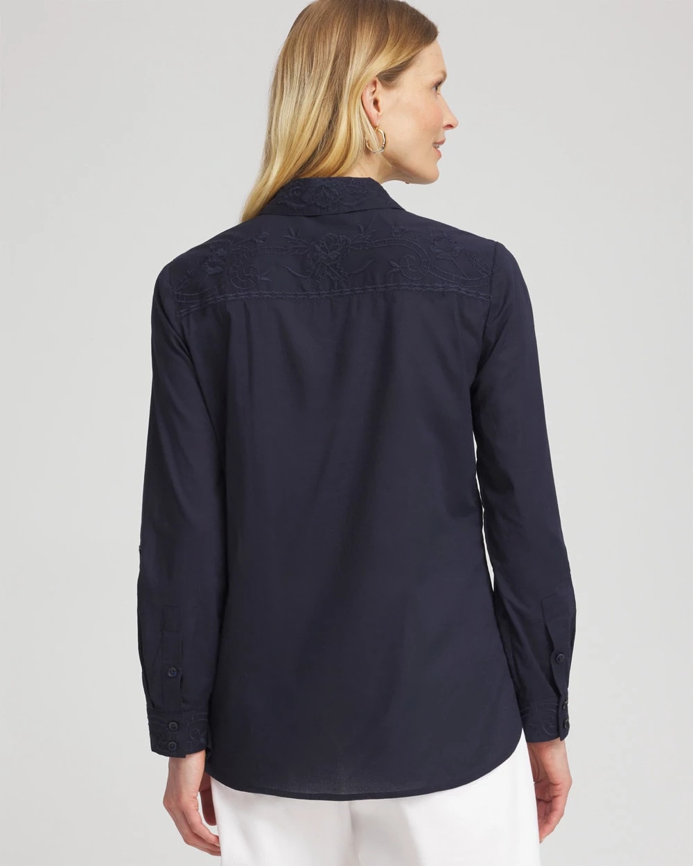 Embroidered Roll Tab Tunic