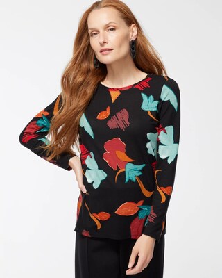 Touch of Cool Abstract Print Layering Tee