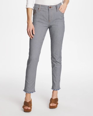 Pinnacle Stripe Girlfriend Ankle Jeans