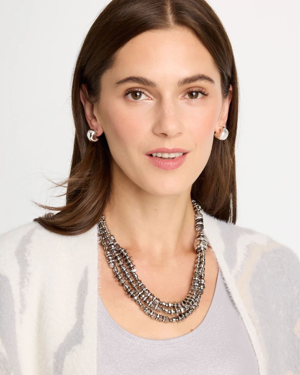 Cut Ice Collection Multi-Strand Necklace click to view larger image.