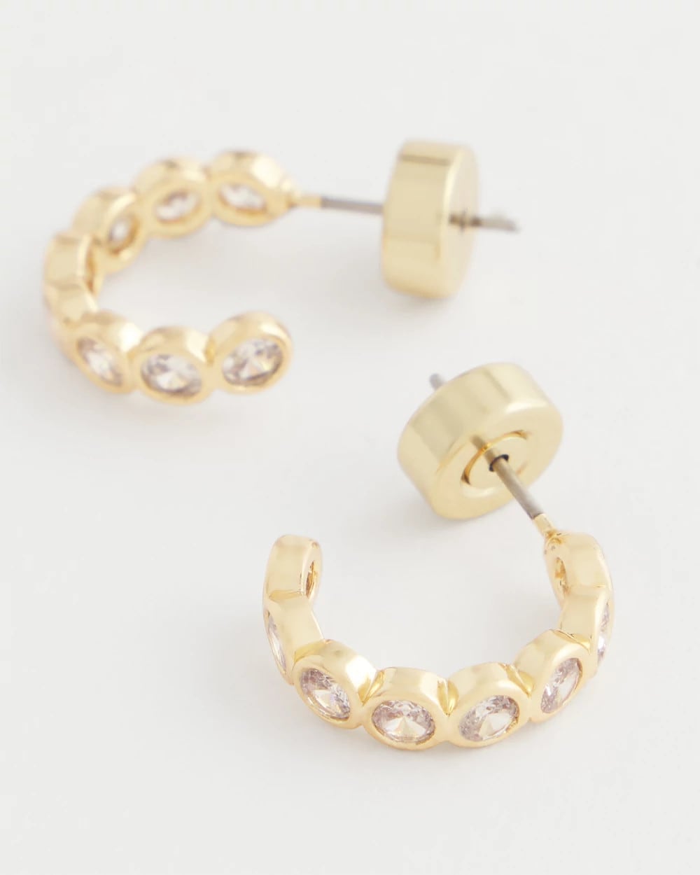 Goldtone Crystal Mini Hoop Earrings