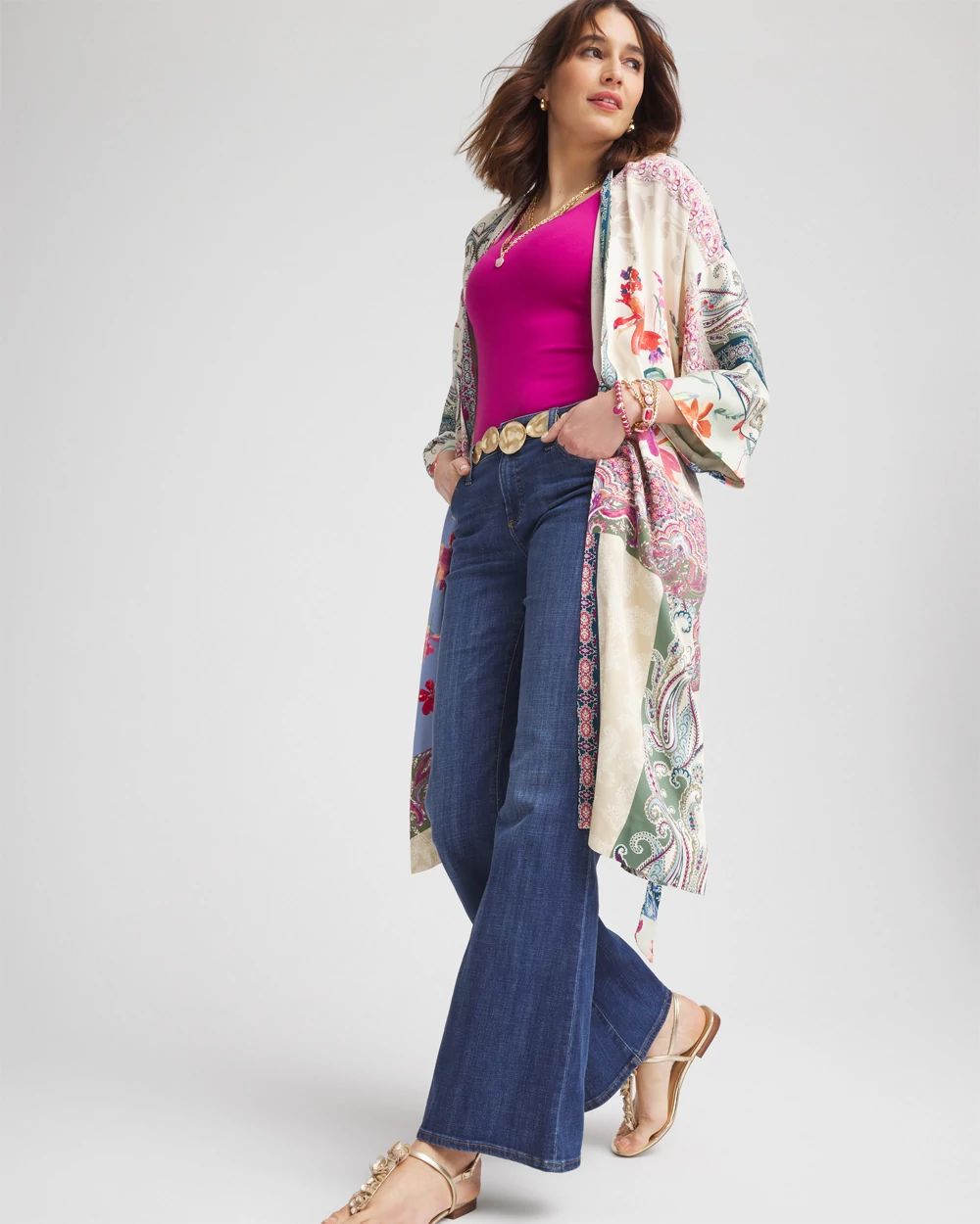 Fully Lined Long Silk Kimono