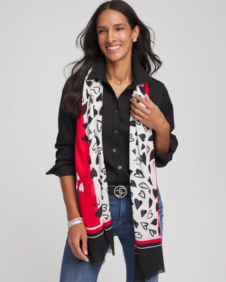 Lover Girl Woven Oblong Scarf click to view larger image.