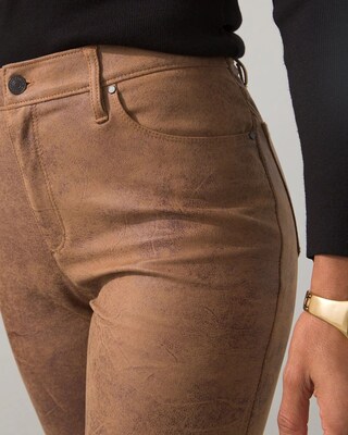 Faux-Suede 5-Pocket Slim Pants