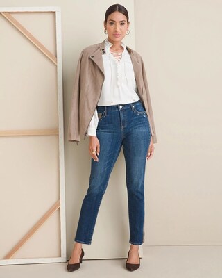 Quilted-Shoulder Moto Jacket