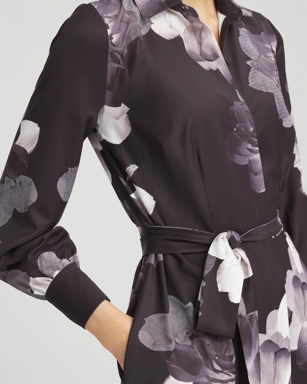 Floral Print Maxi Shirt Dress
