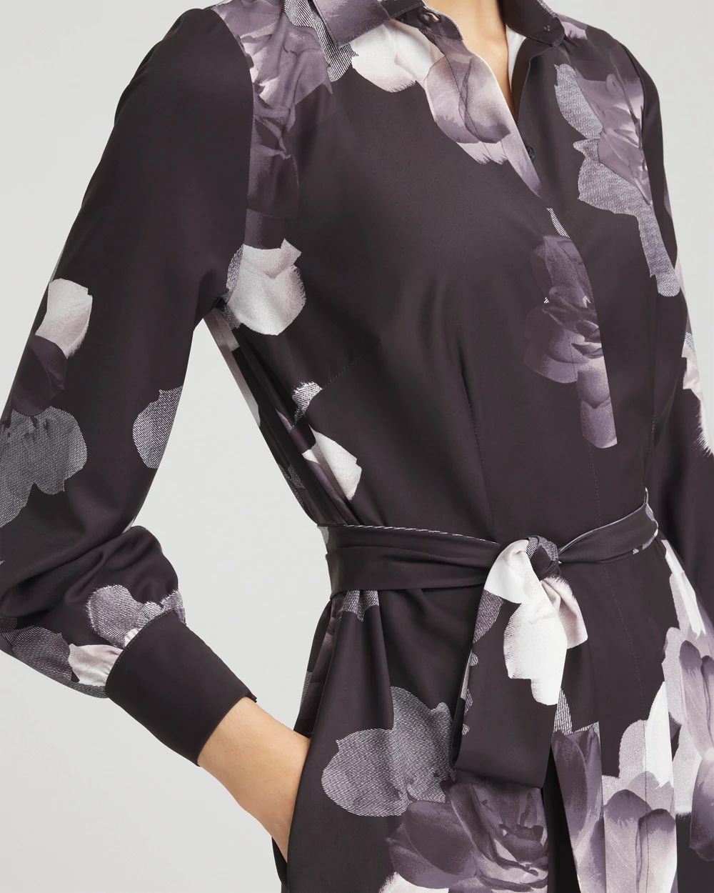 Floral Print Maxi Shirt Dress