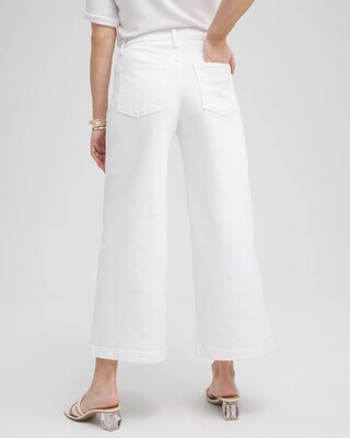 High Rise Wide Leg Cropped Jeans click to view larger image.