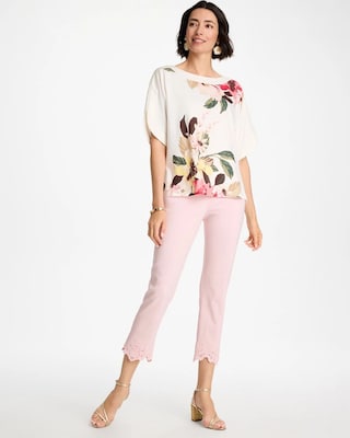 Printed Jersey & Satin Dolman Tee click to view larger image.