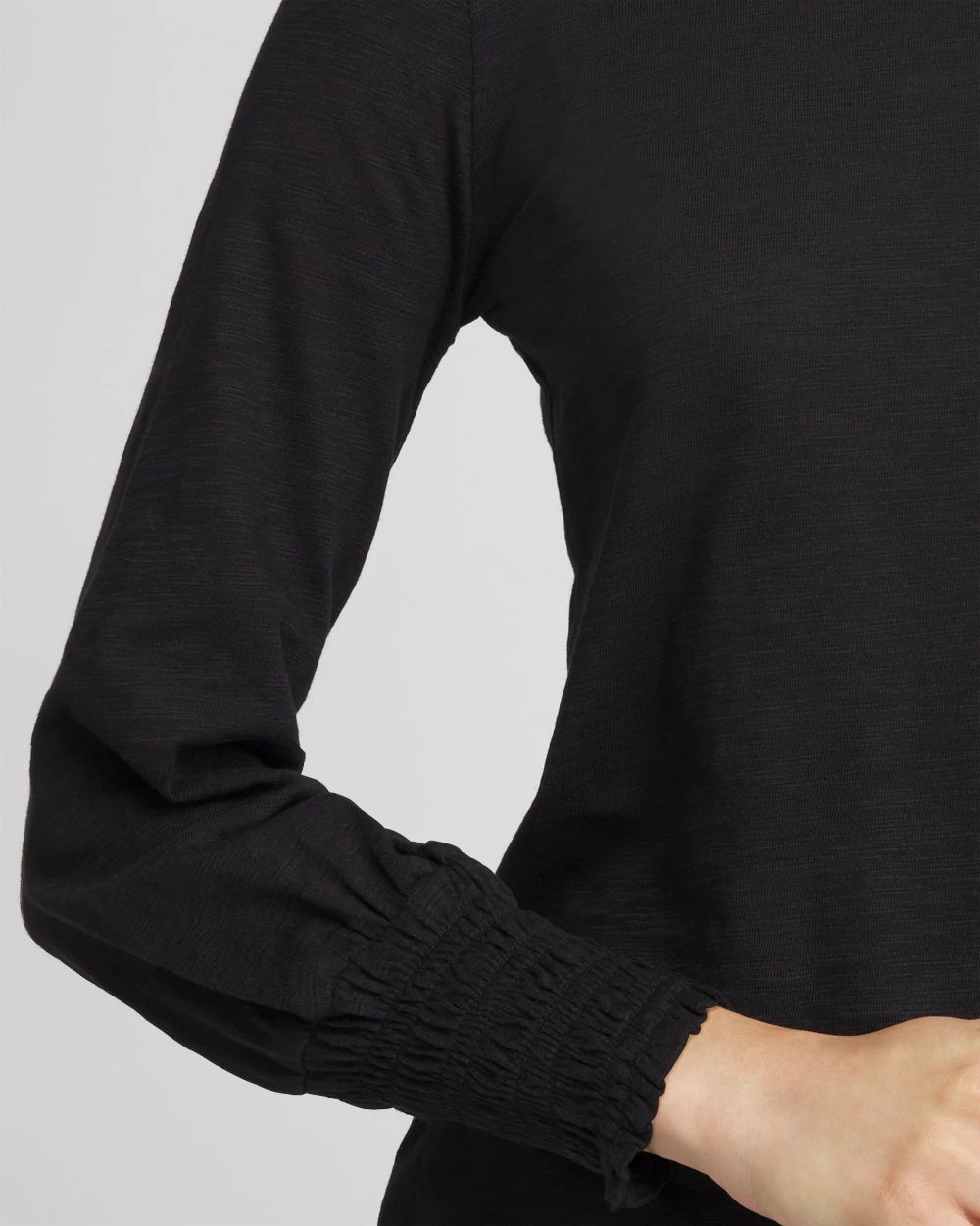 Smocked Long Sleeve Tee