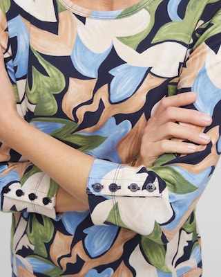 Mod Blooms Pima Button Tee click to view larger image.