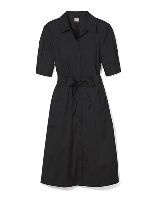 Solid Tie-Waist Shirt Dress