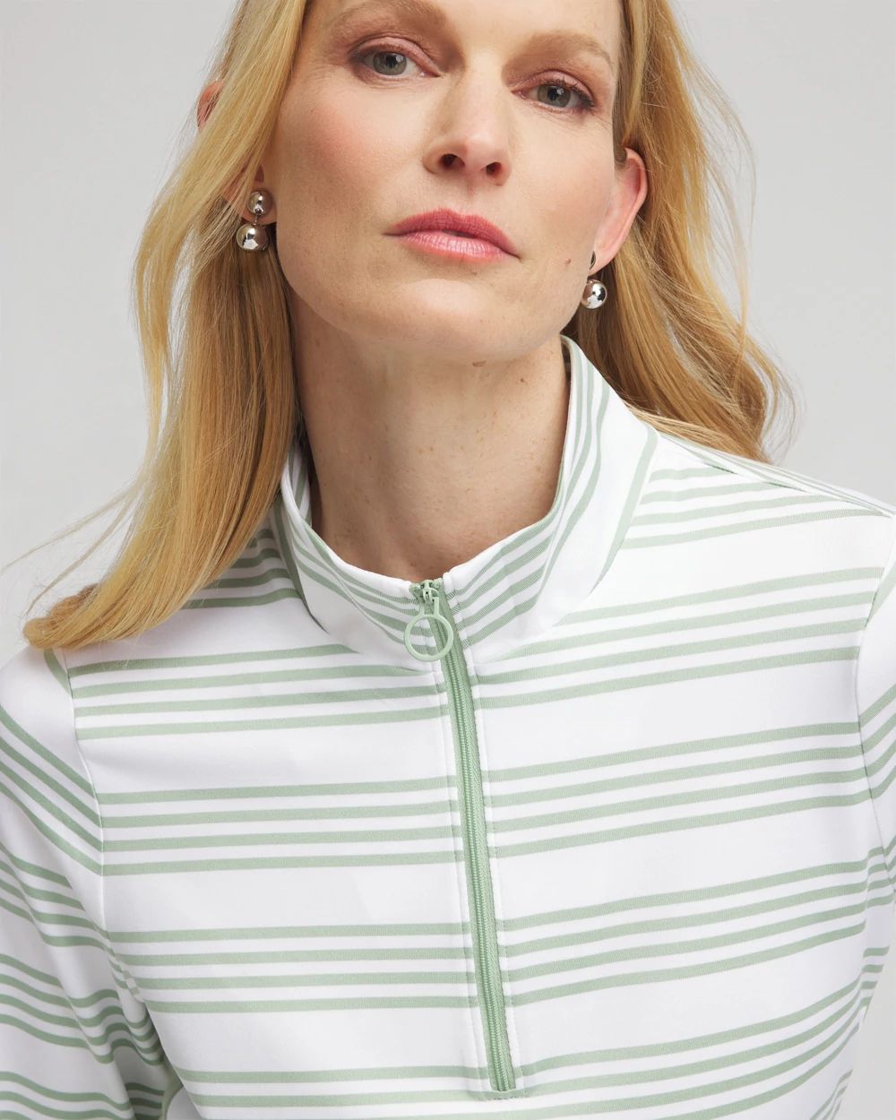 Zenergy® UPF Stripe Long Sleeve Top click to view larger image.