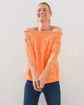 Off-Shoulder Smocked Top