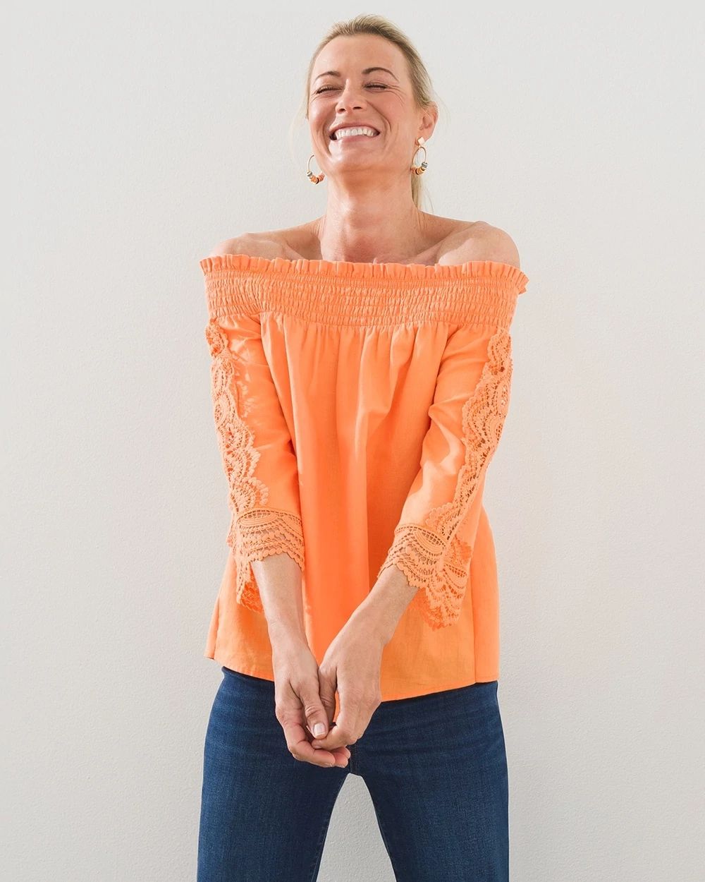 Off-Shoulder Smocked Top