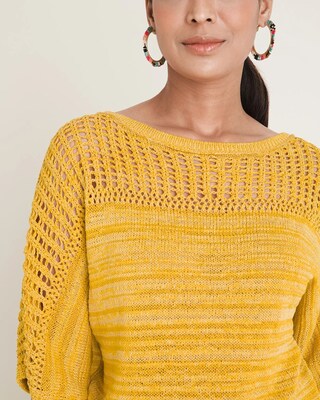 Mixed-Stitch Pullover Sweater