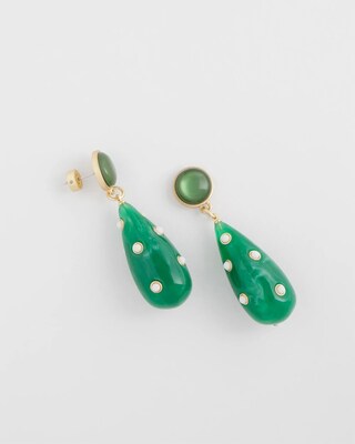 Green Teardrop Earrings click to view larger image.