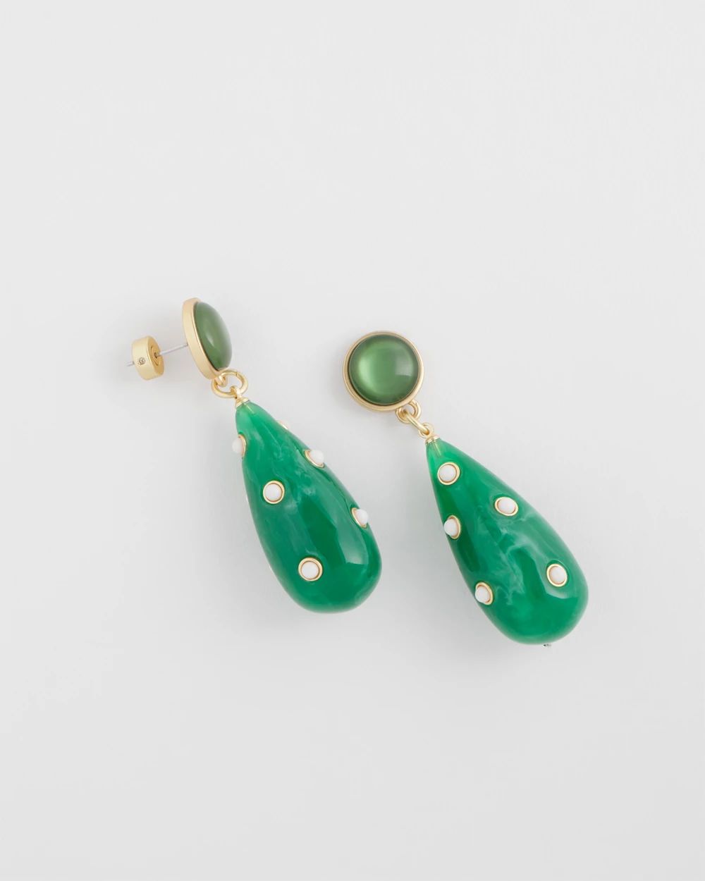 Green Teardrop Earrings