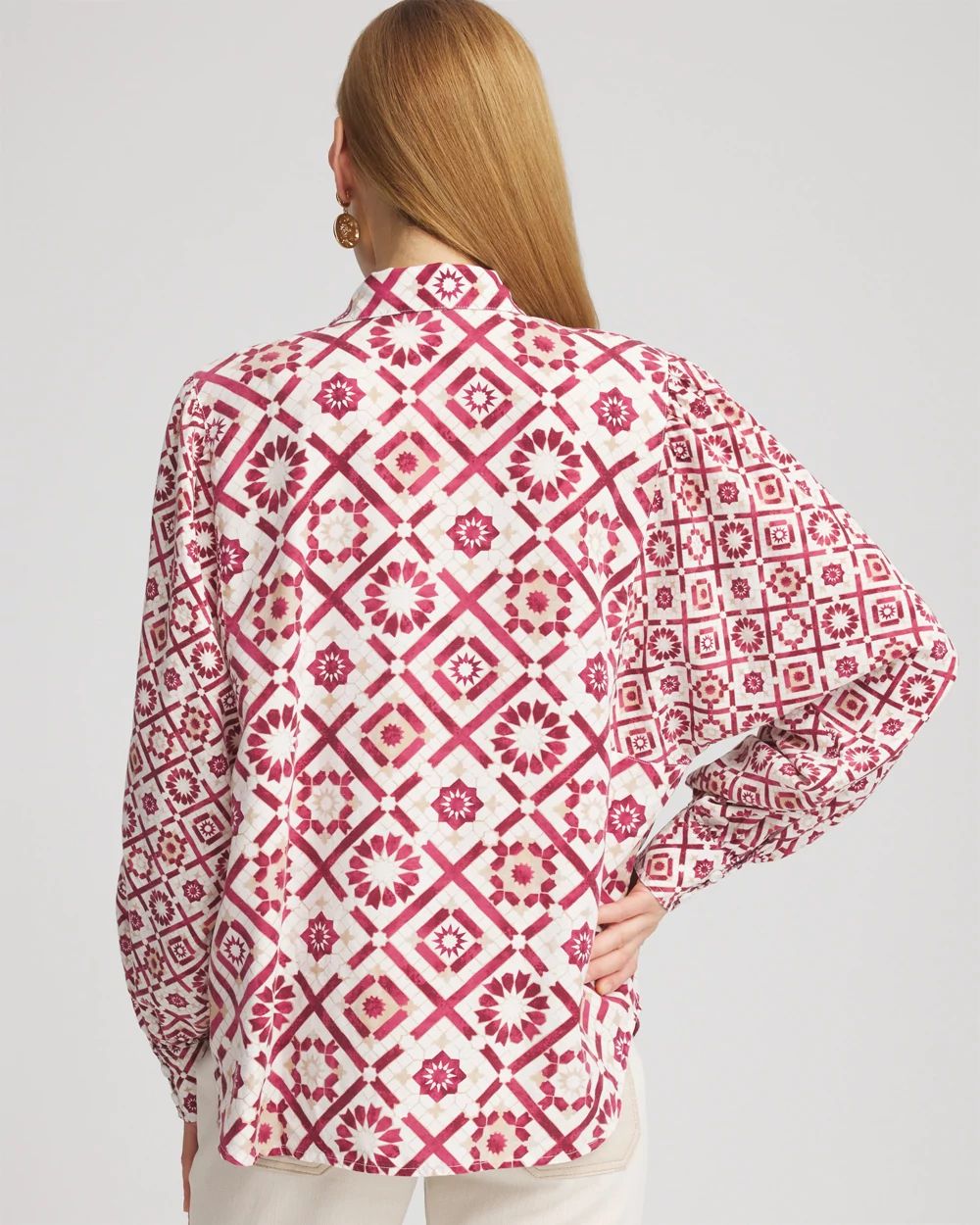 Tencel Blend Dolman-Sleeved Shirt click to view larger image.