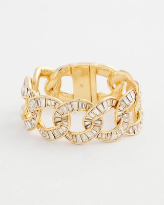 Gold Tone Baguette Magentic Bracelet click to view larger image.