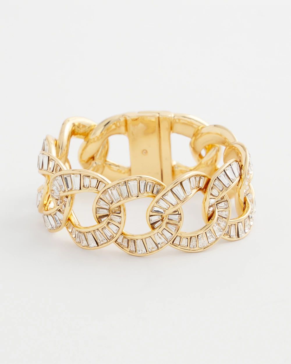 Gold Tone Baguette Magentic Bracelet click to view larger image.