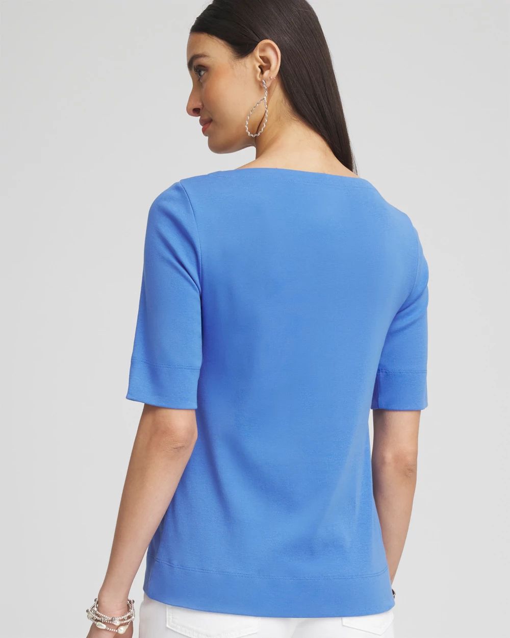 Pima Cotton Bateau-Neck Tee
