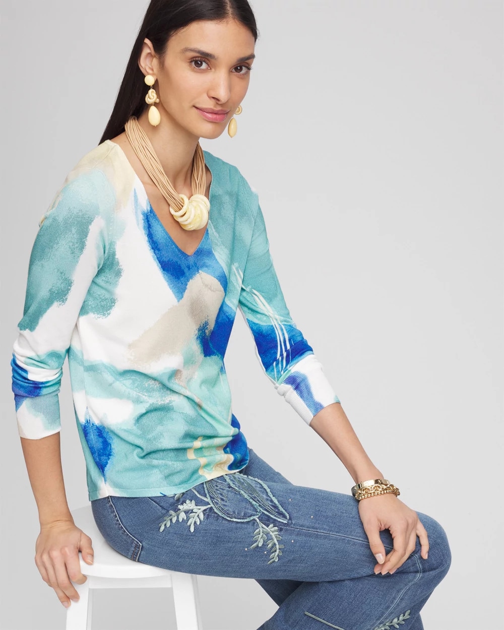 V-Neck Pullover Sweater