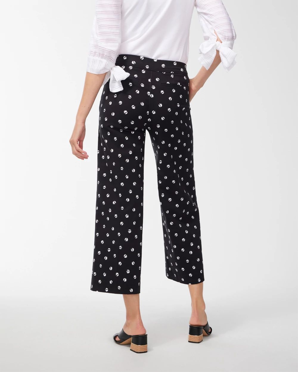 Brigitte Dot Print Wide Leg Cropped Pants