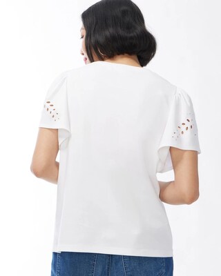 Cutwork Flutter Sleeve Tee