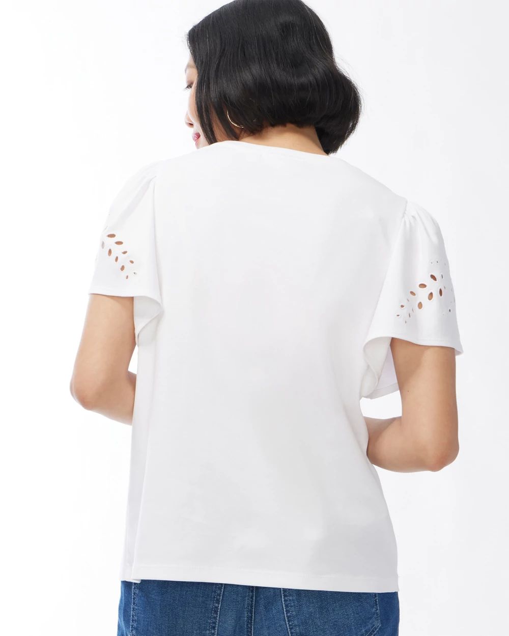 Cutwork Flutter Sleeve Tee